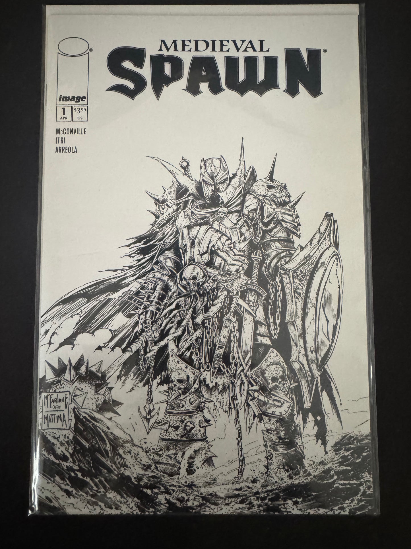 Medieval Spawn Issue #1 - Todd McFarlane & Francesco Mattina - B&W (NM+)