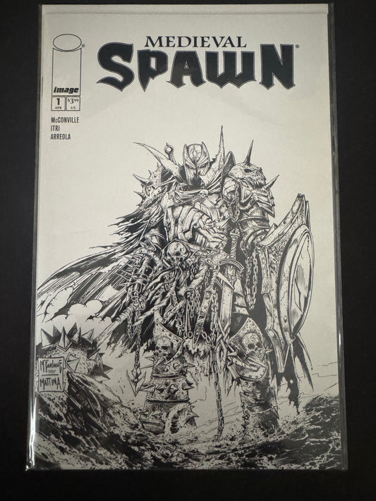 Medieval Spawn Issue #1 - Todd McFarlane & Francesco Mattina - B&W (NM+)